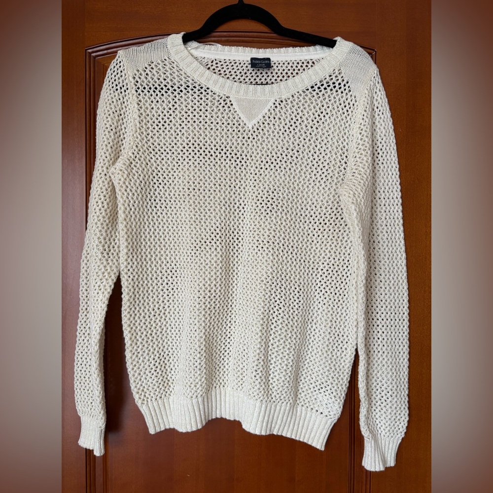 Vintage Faded Glory Women's Cream Knit Sweater